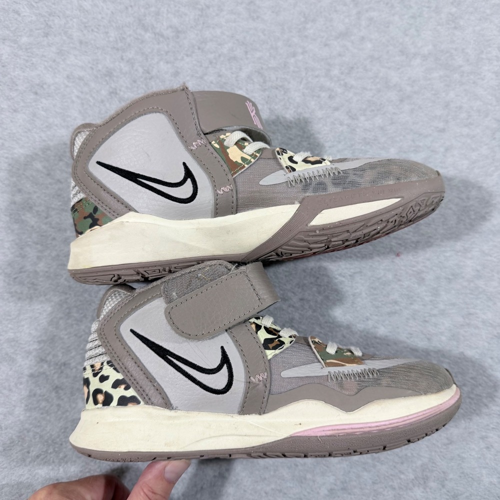 Nike Kyrie Infinity Basketball Shoes‎ Kids 1Y Grey Camo Leopard DD0332-006